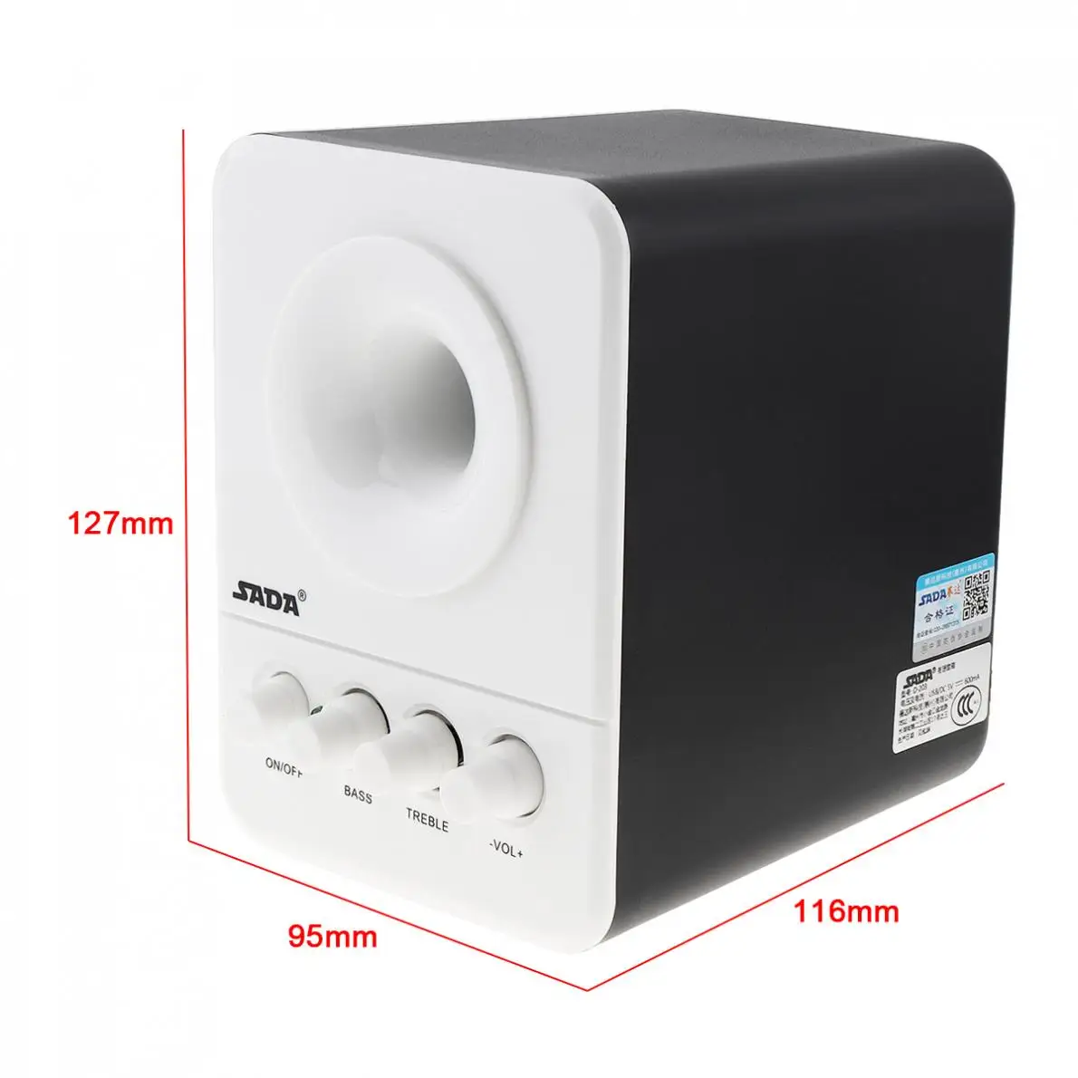 SADA Wired Mini Bass Cannon 3W PC Combination Speaker Column Computer Speaker with 3.5mm Stereo Jack and USB 2.1 Wired Powered