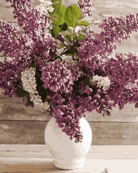 

MaHuaf-j027 love of lilac flowers painting by Numbers DIY Oil Painting Hand-painted Paint by number art picture for home Decor