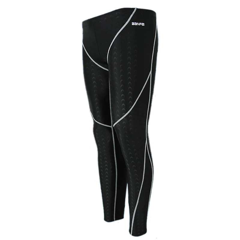 BANFEI Спортивное плавание шорты длинные брюки мужские быстросохнущие плавки Jammers Купальники гидрокостюм для дайвинга купальник - Цвет: Black White