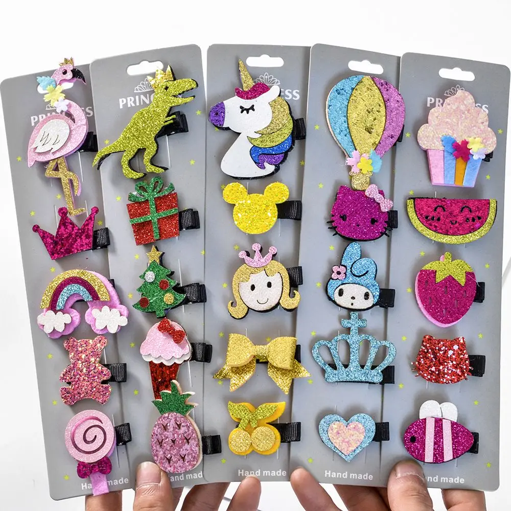 5PCS/Set Cute Cartoon Unicorn Owl Girls Hairpins Lovely Headwear Barrettes Children Headbands Kids Fashion Hair Accessories