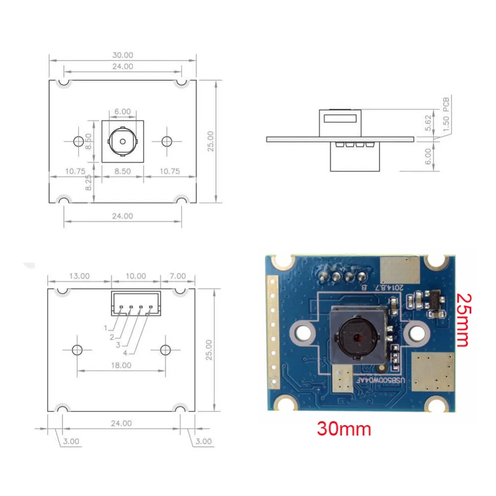 ELP Бесплатный драйвер OV5640 мини Автофокус USB камера с супер мини размер 30*25 мм