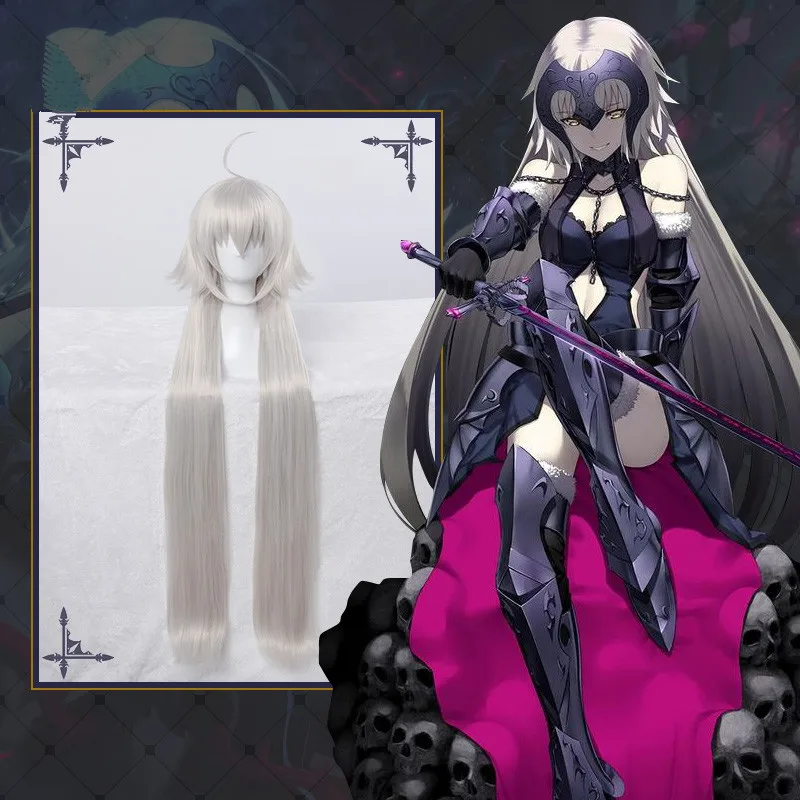 Бесплатная доставка/большой заказ FGO черный меч Косплей парик серый серебристый