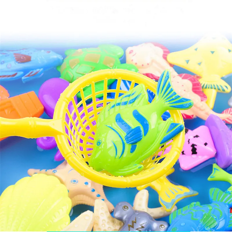 31 шт./пакет детская модель рыболовные игры детские магнитные игрушки для рыбалки летние игрушки для открытого воздуха с надувной удочкой для бассейна