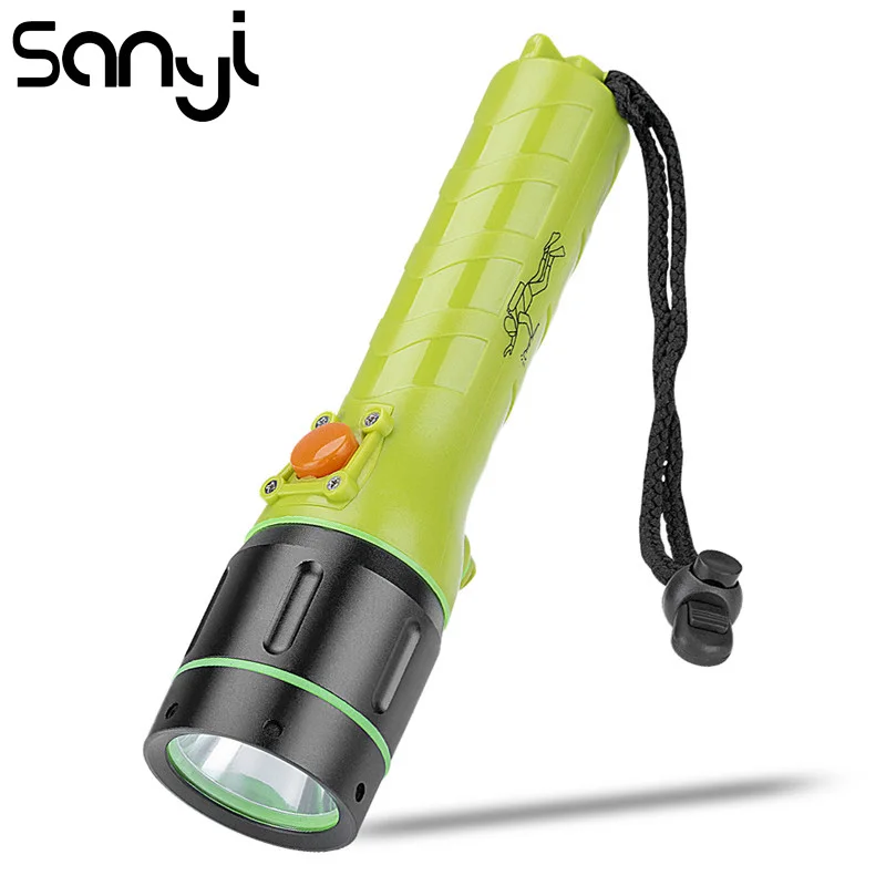 SANYI Супер Яркий Профессиональный фонарик для дайвинга LED T6 Водонепроницаемый