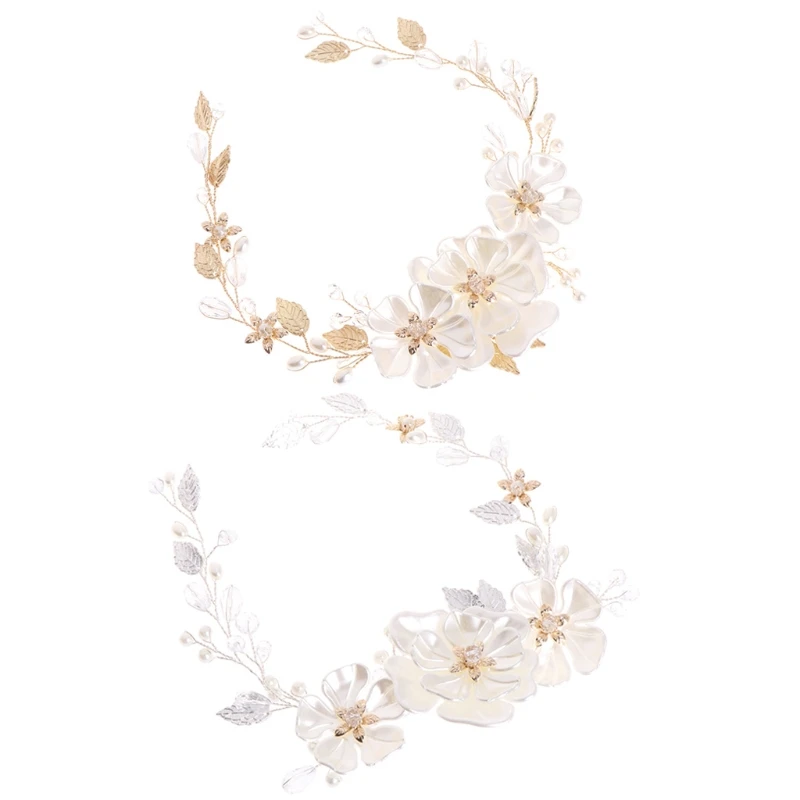 

JAVRICK Hair Band Flower Leaves Bride Wedding Headband Crystal Women Jewelry Accessories