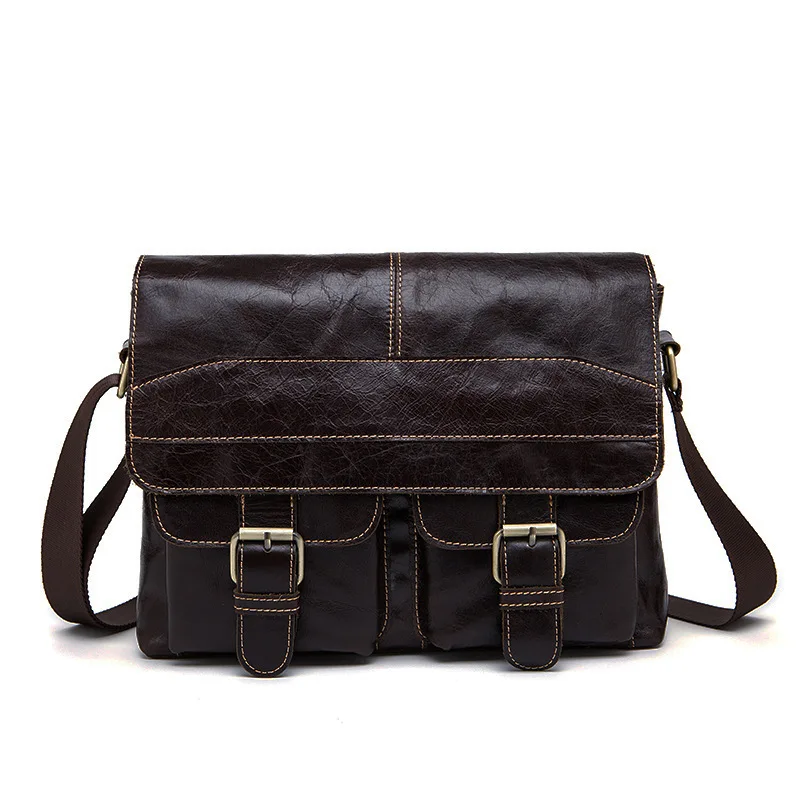

Vintage Natural Cowskin Men's Cross-body bags Luxury Brand Design Shoulder Messenger bags Genuine Cow Skin with High quality bag