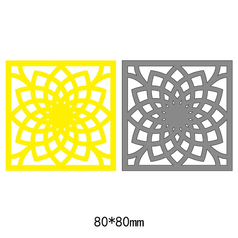 Квадратные полые рамка с цветами и крышка резки металла умирает бумага для скрапбукинга вырезать ремесла трафарет для альбома Stemps шаблон