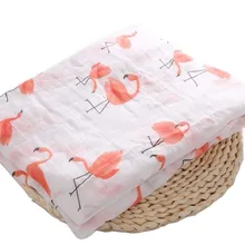 Ультра мягкое муслиновое хлопковое Пеленальное Одеяло s Премиум одеяло для новорожденных мальчиков и девочек 4" x 47" Фламинго