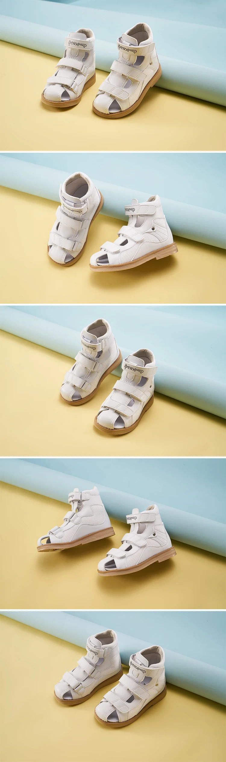 Princepard летние сандалии для детей детские белые ортопедические сандалии из натуральной кожи ортопедические сандалии для мальчиков и девочек