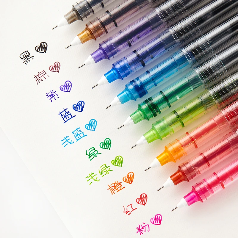 

Assorted Color Gel Pens Needle Tip 0.5mm 10pcs/p Glitter Pens for Making To Do List Diary Notebook School Office Supplies