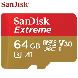 Sandisk Extreme 100 МБ/с. карты памяти 32 ГБ 64 ГБ Micro SD карты V30 U3 A1 карты памяти 32 ГБ 64 ГБ для мобильного телефона оригинальный флэш-карт