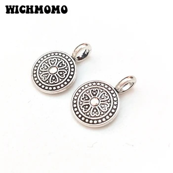 

New 20 Pieces Retro Zinc Alloy Round Big Hole Charms Pendants for DIY Necklace Jewelry Accessories PJ264