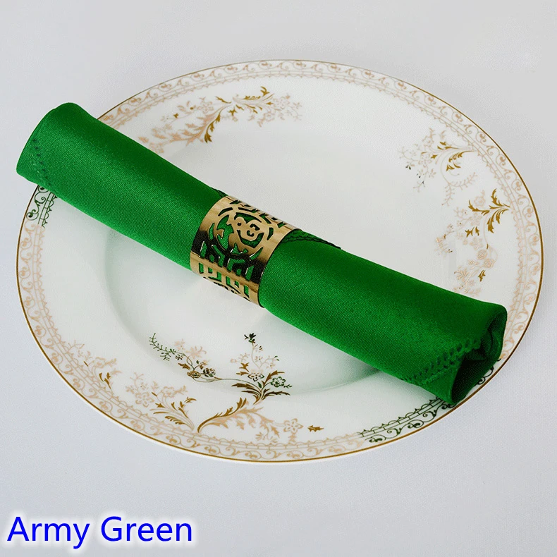 napkin Army Green colour plain polyester napkin for wedding hotel and