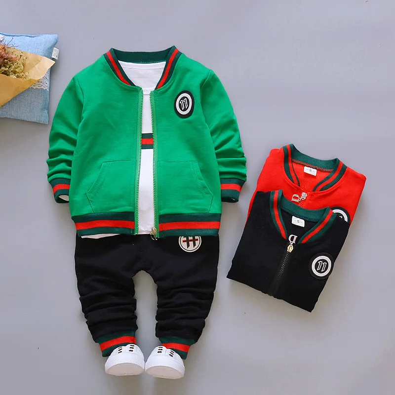 

Active Baby Boys Clothes Set Spring Autumn 3Pcs Coat T Shirt Pants Children Clothing 2019 New Kids Outfits Sports Suit For Boys
