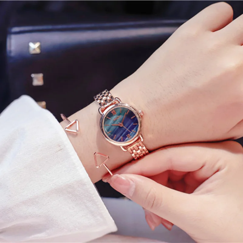 

Women Bracelet Watches Luxury Marble Green Watch Women Fashion Rose Gold Starry Quartz Crystal Wrist Watch relogio feminino 2019