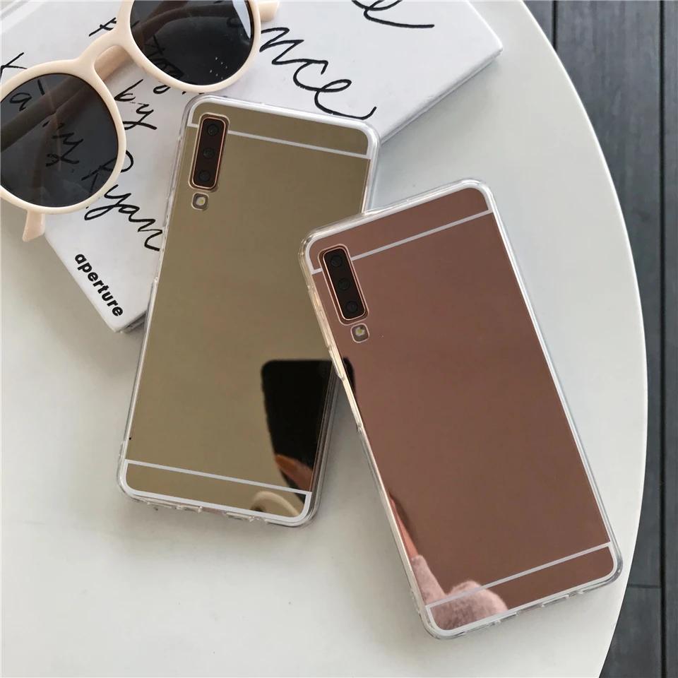 Для samsung Galaxy A50 крышка Зеркало чехол силиконовый для S10 плюс S10E S8 S9 примечание 9 8 A7 A6