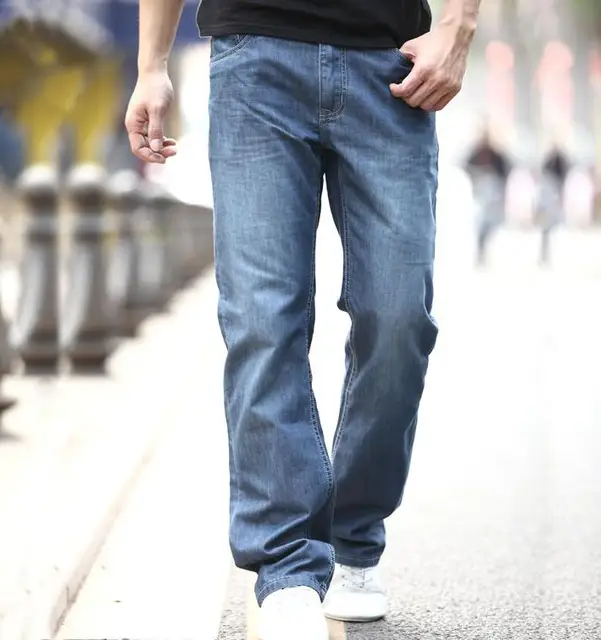 Man jeans Loose Straight Cotton Leisure Men's Jeans Plus Size 29 48 ...