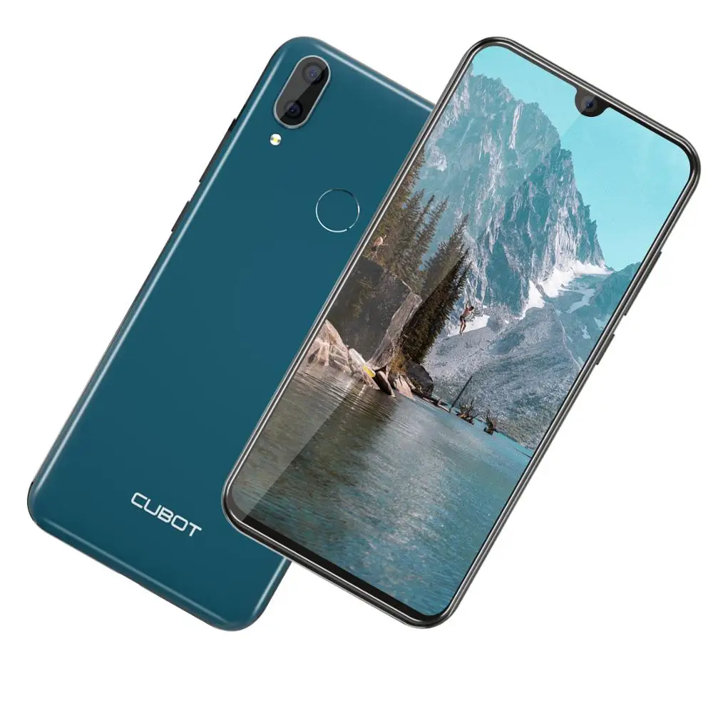  Cubot R19 Android 9.0 19:9 3GB 32GB Quad Core Fingerprint Smartphone 5.71''Water Drop Screen Dual B