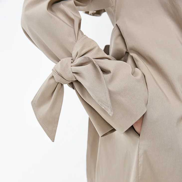 Vero Moda куртка женская OL стиль скрытые пуговицы на шнуровке лацкане минималистский Тренч | 318321519