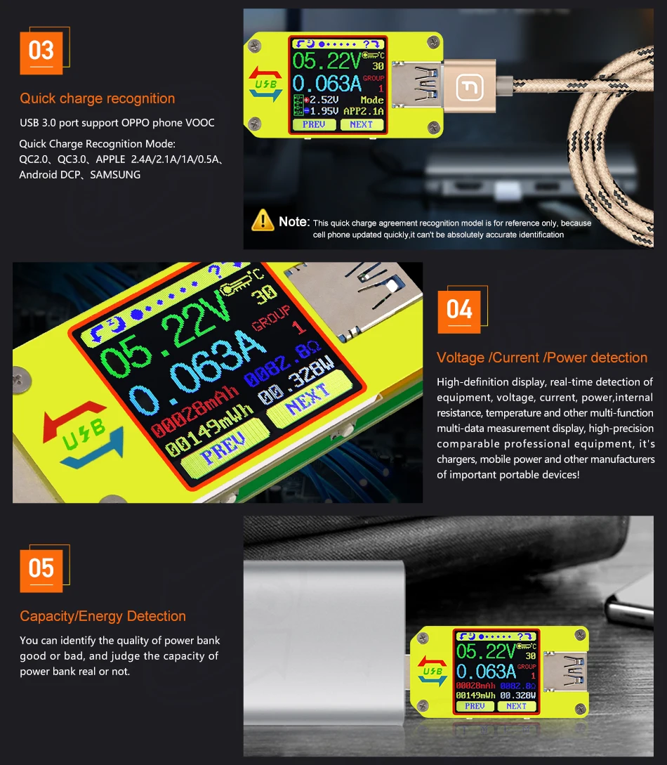 UM34/UM34C UM24/UM24C UM25/UM25C цветной ЖК-дисплей usb тестер напряжения измеритель тока Вольтметр Измерение заряда батареи скидка 30