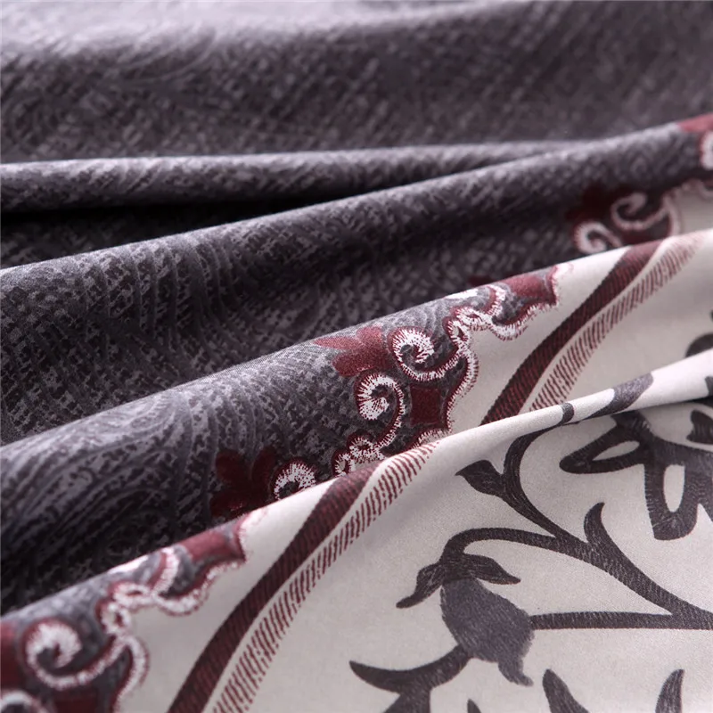 LOVINSUNSHINE домашний текстиль простой цветочный принт постельное белье серый цвет пододеяльник набор 3 шт. queen king размер постельное белье