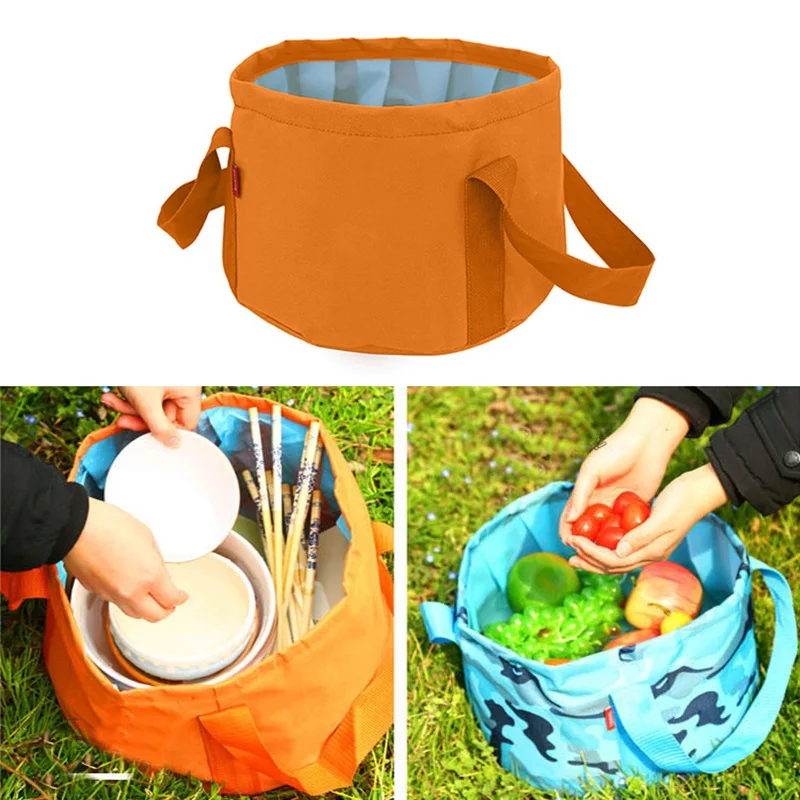 

15L Outdoor Bucket Multi Functional Large Capacity Folding Portable Oxford Cloth Water Storage Container Accessories with Handl