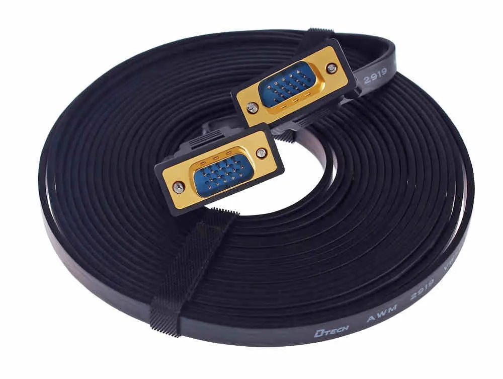 Dtech 3m/5m/10m/15m/20m Vga Cable 3 + 6 Core Computer Monitors