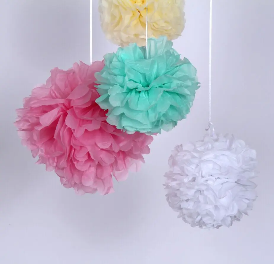 Mixed Size Tissue Paper Decoration Hanging Pom Poms Wedding Birthday