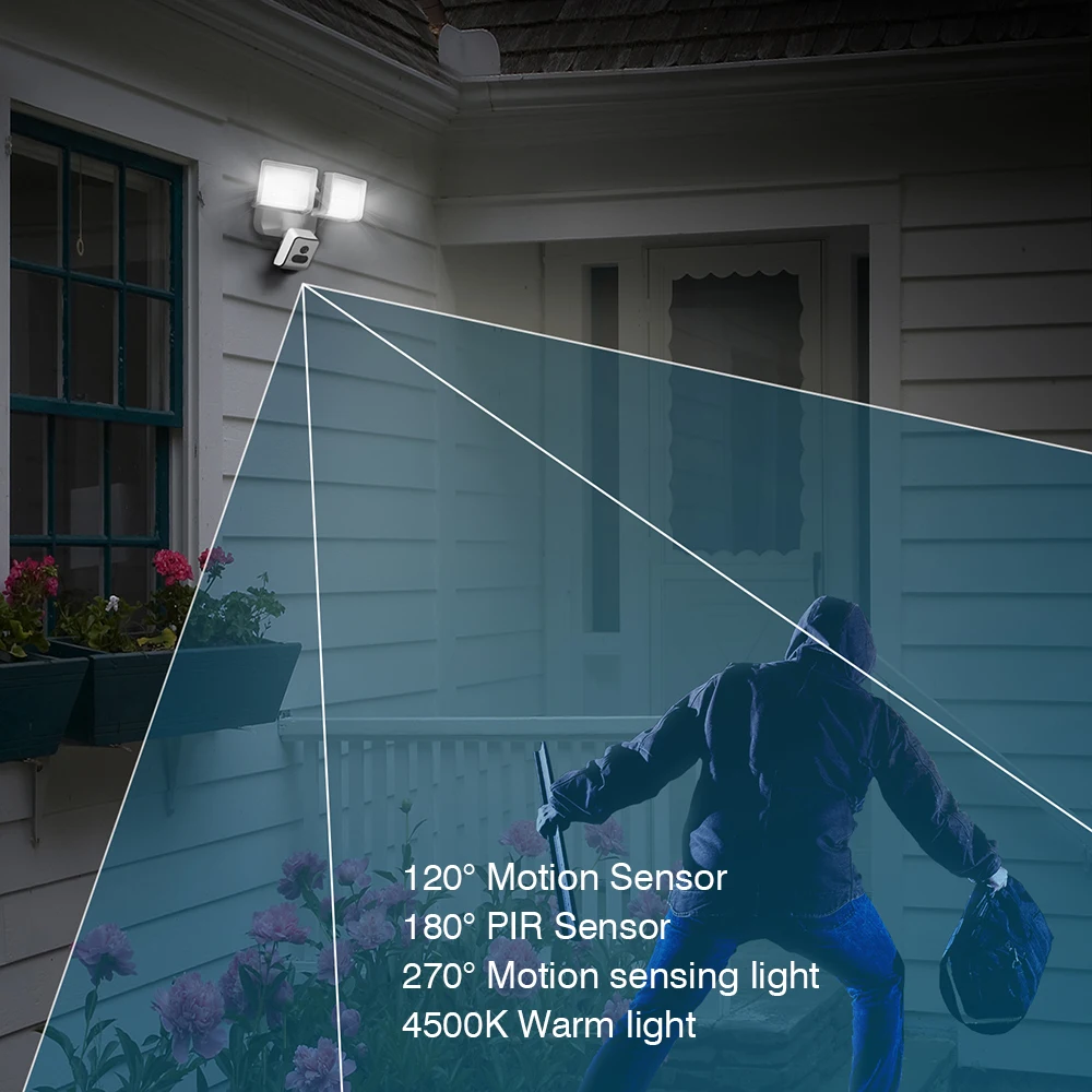 Freecam 1080P прожектор камера домашней безопасности односторонняя аудио движение-активированная HD Wi-Fi камера системы безопасности со вспышкой Alrm L810