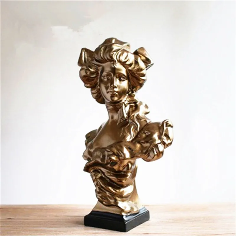 

Retro Europe Ladies Half-Length Photo Or Portrait Statue European Style Home Furnishing Articles G1315