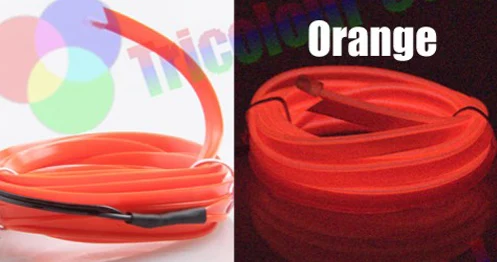 AutoEC 3 м 5 м Гибкий неоновый светильник светящийся el провод веревка провод плоская светодиодная лента для автомобиля атмосферный светильник s инвертор# LQ313 - Испускаемый цвет: Orange 3m