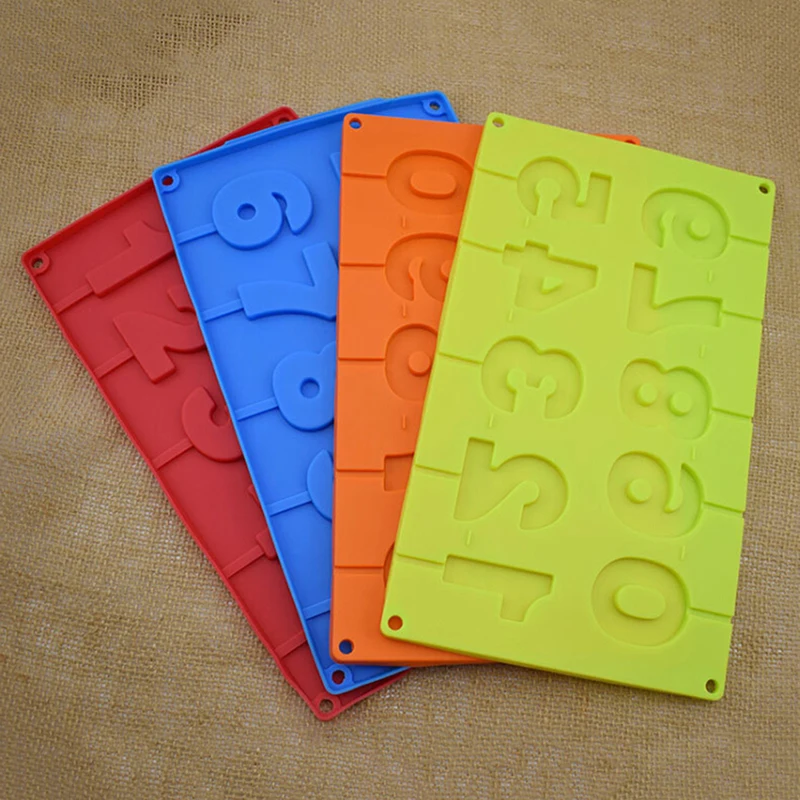 

Numbers Shape Lollipop Silicone Mold 3D Hand Made Pop Sucker Sticks Lollipop Chocolate Mold With Sticks 1 Pcs 0-9