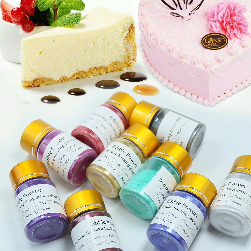 

One bottle Colorful edible gold powder fondant cake powder, 10g per bottle, home DIY personality Cake \ Pastry \Food \Baking
