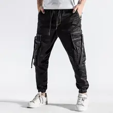 Личность Мода Осень Multi-карман штаны-шаровары мужские брюки Pantalones Hombre Повседневная Облегающие штаны для мужчин мужские панталоны