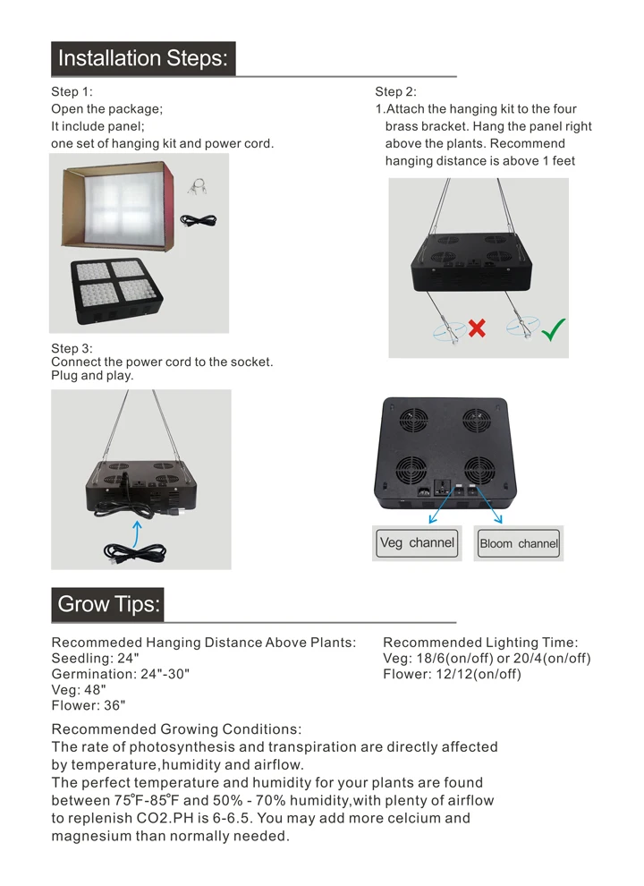 80*80*160cm Grow Kit Indoor System Indoor led grow light Systems