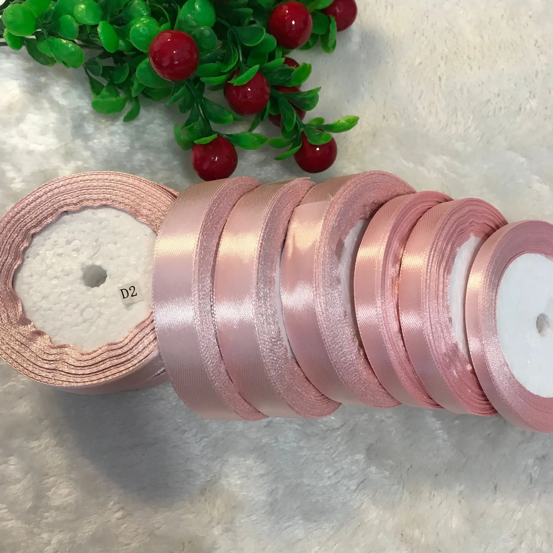 6 мм-50 мм кораллово-розовая шелковая атласная лента вечерние украшения для дома и свадьбы Подарочная упаковка на Рождество и день рождения DIY материалы 22 м