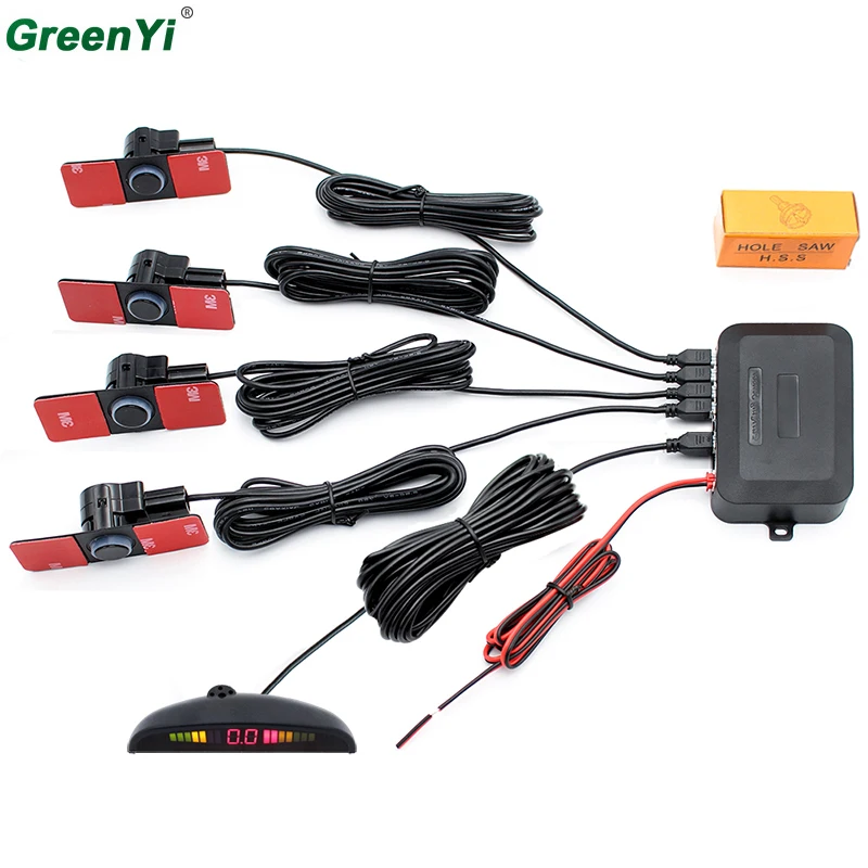 preço Estacionamento LED Car Monitor Sensor Reverso Radar Detector de Backup Sensores Parktronic Display Backlight + 13mm Original Plana 6 Cores