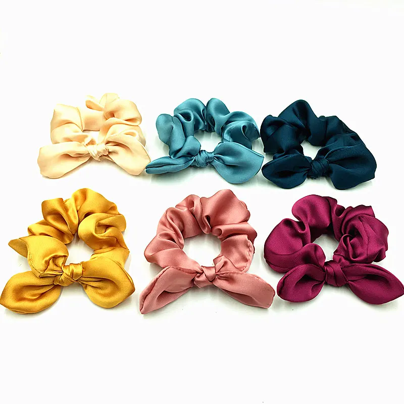 1pcs 6 Colors Satin Scrunchies Wholesale Ponytail Holder Elastic