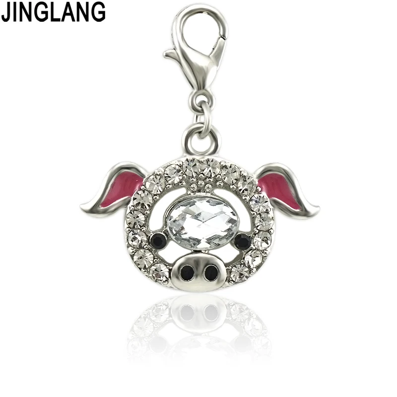 JINGLANG Подвески свинка Винтаж античное покрытие маленькие Животные для браслетов