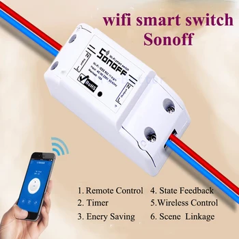 Itead Sonoff Remote Control Wifi Switch Smart Home Intelligent Wireless Timer Universal Switch for Light Bulb Electrical Devices