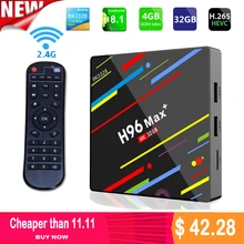 Android 8.1 H96 MAX plus Smart TV box Rockchip RK3328 Quad-core 4GB 32GB 3.0 USB WiFi 2.4G 4K h96 max + Media Player set top box