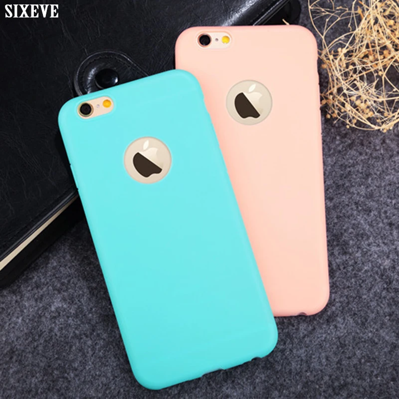 

SIXEVE Original Soft Silicone Case For iPhone X 10 8 7 6 5 s 5s SE 6s Plus 7Plus 8Plus 6Plus Ultra Thin Cute Candy Back Cover