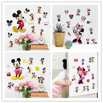 

Cartoon Mickey Minnie Mouse balloon wall stickers decals or kids room baby bedroom wall art nursery amusement park poster