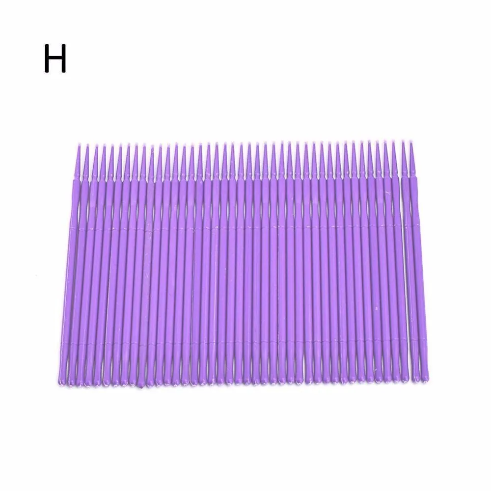100 шт./пакет ресницы человека Расширение ресницы снятия тампон одноразовые MicroBrush микро-щётка для наращивание ресниц инструменты - Handle Color: small light purple