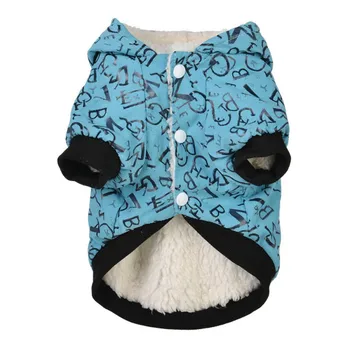 

Autumn Winter Warm Jacket Hood Puppy Comfortable Cotton Coat Letters Patterns Windproof costumes puppy jackets for small dogs