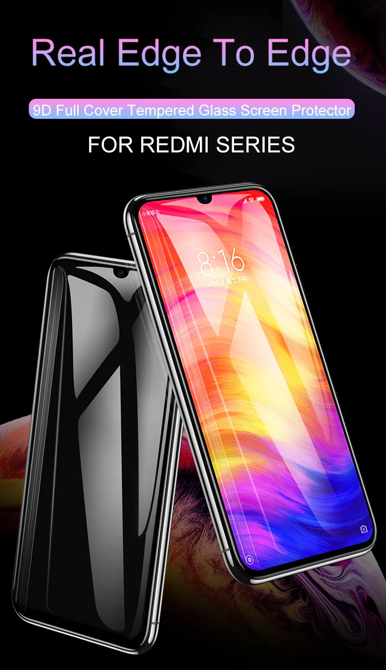 9D полное покрытие из закаленного стекла для Xiao mi Red mi 7 6Pro 6A 5Plus Note 7 6 5 Pro 4X 4Pro Защита экрана для mi 9 9SE A1 A2 F1 пленка