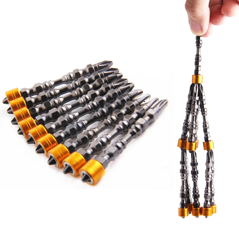 

EVANX 65mm Magnetic Screwdriver Bits Double Head Phillips Bit Set Hex Shank Electronic Screwdriver Drywall Tools