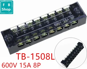 

1Pcs TB-1508 1508L 600V 15A 8 Positions Barrier Strip Terminal Block Wire connector