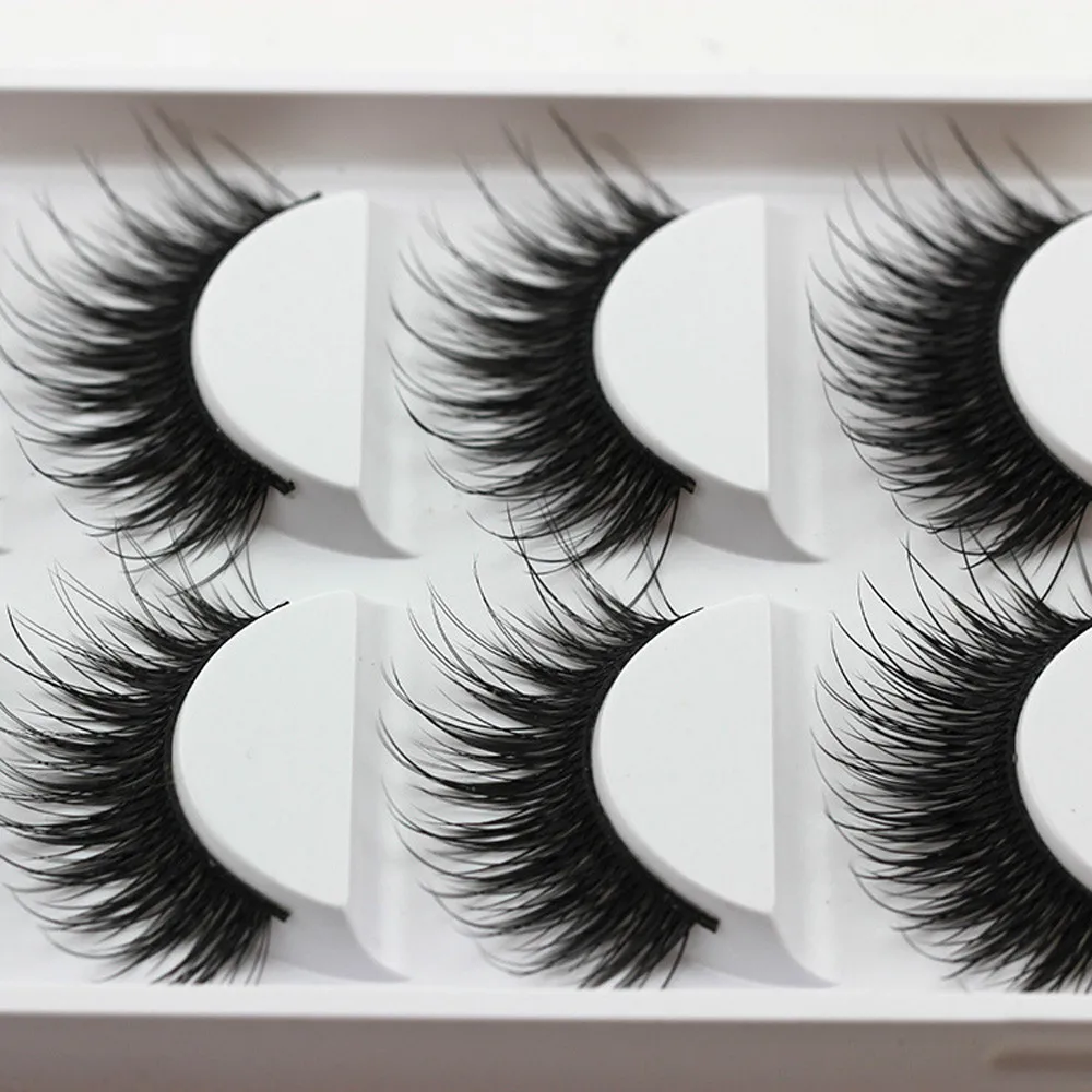 

5 Pairs Thick magnetic False Fake Eyelashes 3d mink eyelashes long lasting Eye Lashes Makeup Extension valse wimpers #y4