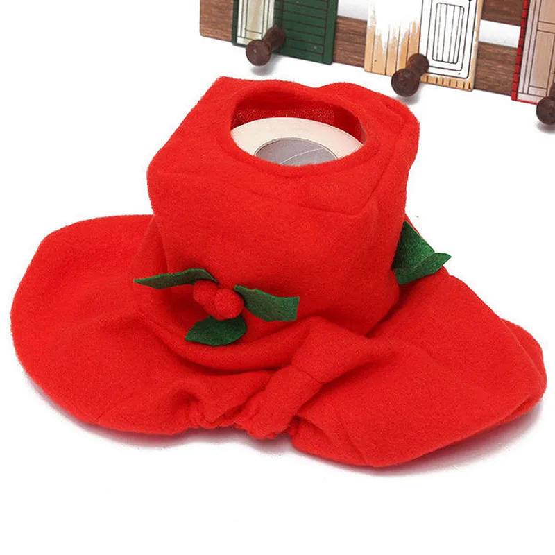 Christmas Bathroom Products Santa Claus Toilet Seat Cover Bathroom Water Tank Towel Set Toilet Cushion Potty Home Decorations